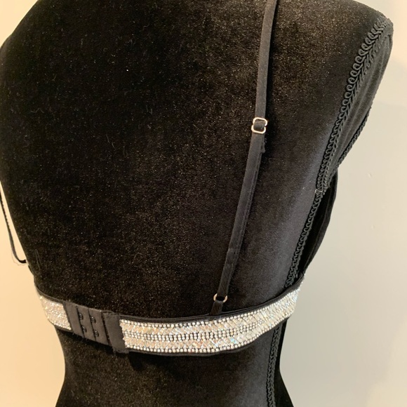 Forever 21 Black Satin Rhinestone Bralette - Picture 5 of 6